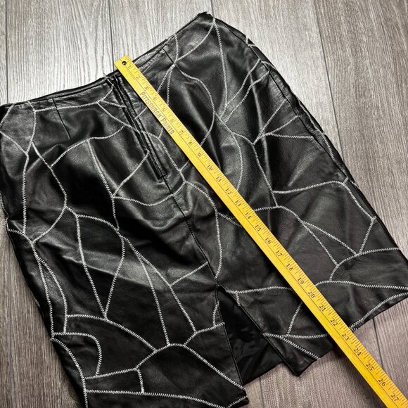 Danier Genuine Leather Blank Skirt Mid 12 Vintage Y2k 34 x 23 Halloween - Picture 9 of 10